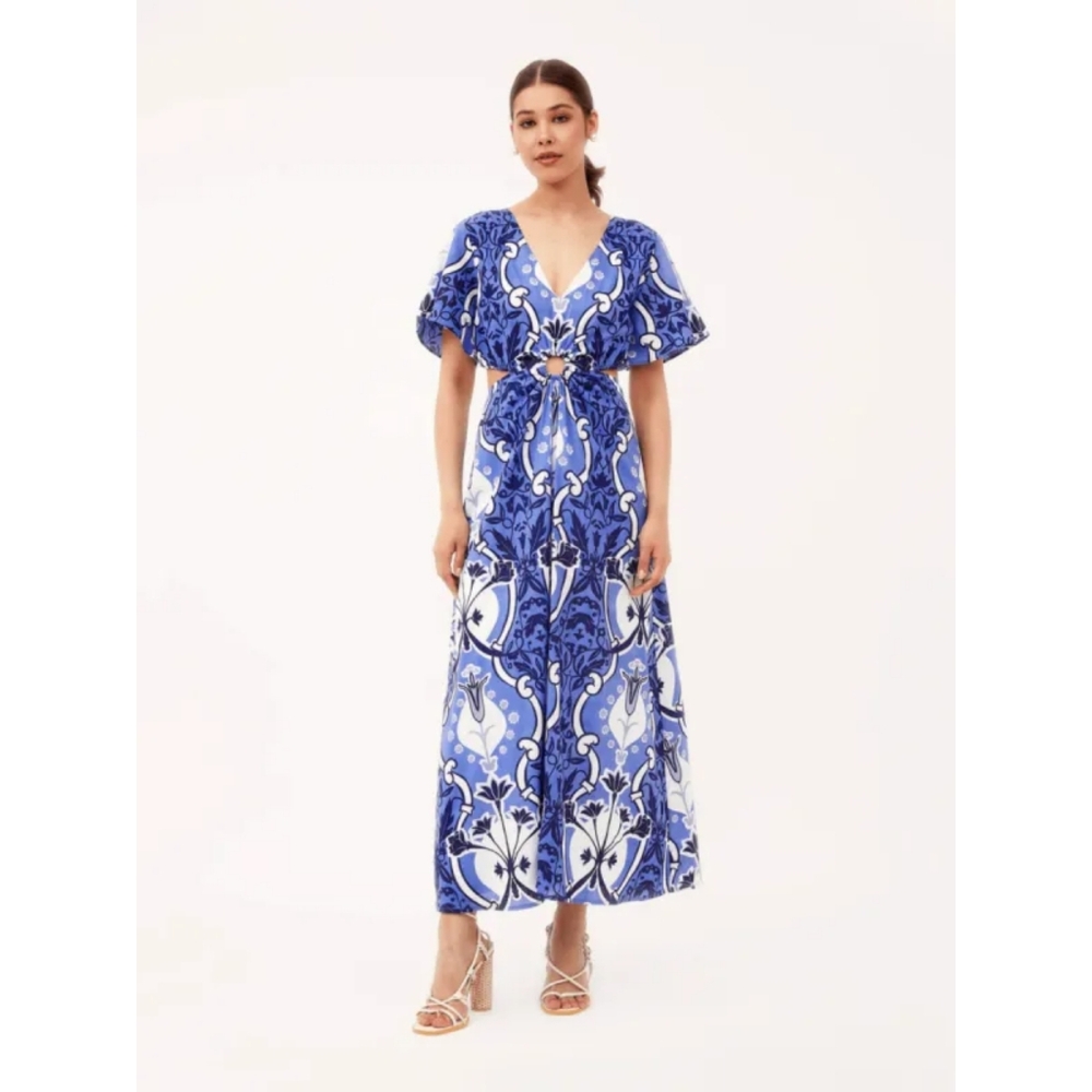 Beyond By Vera Giselle Dress In Como Blue Size Medium